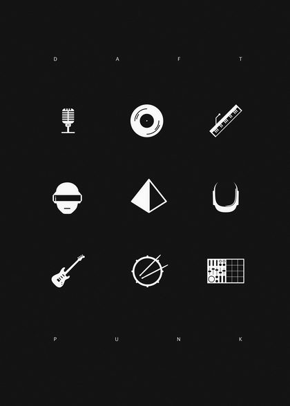 Affiche : Daft Punk — black